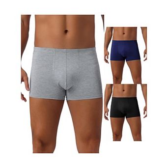 Men's Underwear Regular Fit Soft Comfortable Solid Color Boxer Briefs 3 pc