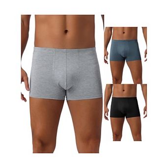 Men's Underwear Regular Fit Soft Comfortable Solid Color Boxer Briefs 3 pc