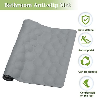 Bath Mat with Suction Cups, Bath Mat for Anti Slip, Rubber Bathtub Mat for Bathroom