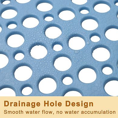 Bathtub Shower Mat, Bath Mat with Drain Hole and Suction Cups, Bath Mat for Tub Nonslip