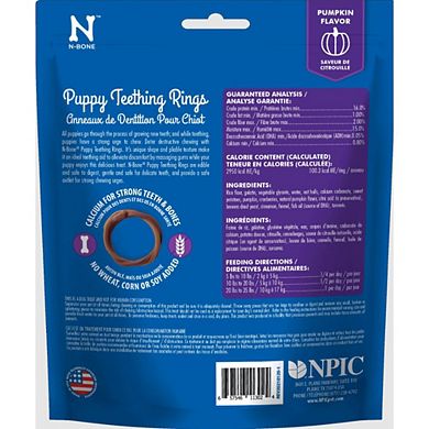 N-bone Puppy Teething Ring - Pumpkin Flavor- 3 Rings