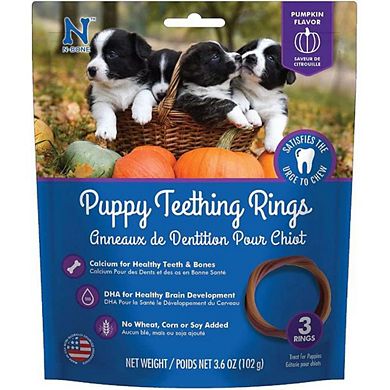 N-bone Puppy Teething Ring - Pumpkin Flavor- 3 Rings
