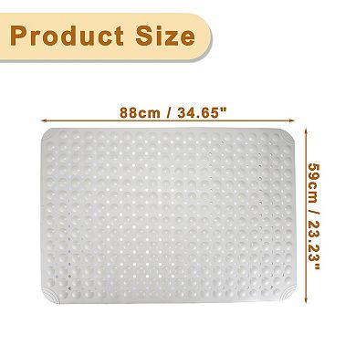 Nonslip Bathtub Mat, Bathtub Shower Mat, Bath Mat with Drain Hole and Suction Cups, Khaki