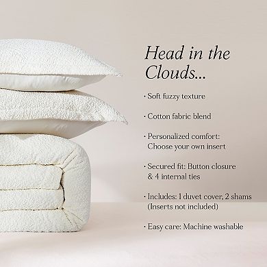 Lush Decor Lotti Boucle 3-Piece Duvet Cover Set