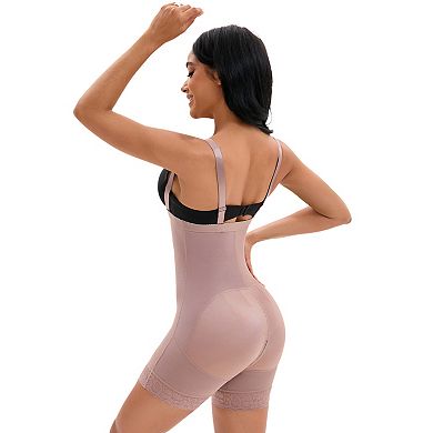 2 Packs Women's Cami Convertible Straps Tummy Control Front Hook Leotard Hip Lifter Thigh Slimmers