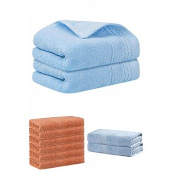 10 Pack Striped Pattern Hand Towels Set, Quick Drying Towel for Bathroom, 28"x56"&14"x30"&13"x13"