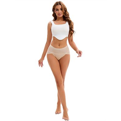 2 Packs Women's Hi-Cut High Waist Briefs Full-Coverage Underpants