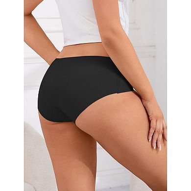 3 Packs Women's Mid-Waisted Panties Full Coverage No Trace Comfortable Briefs