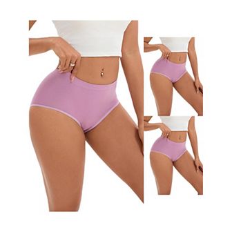3 Packs Women's Tummy Control High-Waisted Briefs Hip Lifter Full-Coverage Underwears