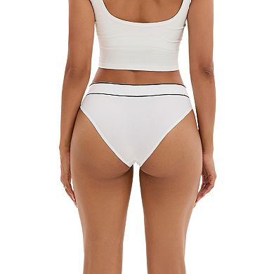 3 Packs Women's Mid-Waisted No Trace Underwear Briefs High Elasticity Underpants