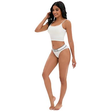 3 Packs Women's Mid-Waisted No Trace Underwear Briefs High Elasticity Underpants