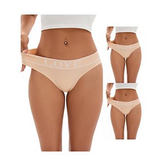 3 Packs Women's Mid-Waisted No Trace Underwear Briefs High Elasticity Underpants