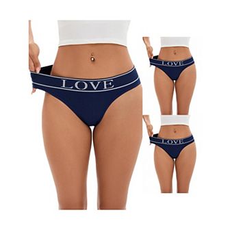 3 Packs Women's Mid-Waisted No Trace Underwear Briefs High Elasticity Underpants