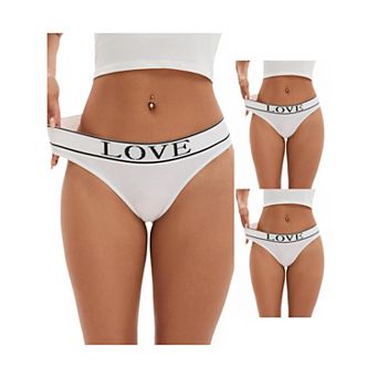 3 Packs Women's Mid-Waisted No Trace Underwear Briefs High Elasticity Underpants