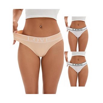 3 Packs Women's Mid-Waisted No Trace Underwear Briefs High Elasticity Underpants