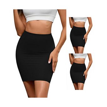 3 Packs Women's High Waisted Half Slips Under Dress Tight Skirt Body Shaper Slimming Slips