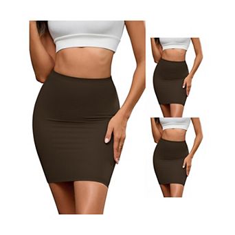 3 Packs Women's High Waisted Half Slips Under Dress Tight Skirt Body Shaper Slimming Slips