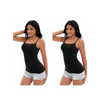 2 Packs Women's Adjustable Straps Cami Tummy Control Slimming Tops No Trace Shaping Camisoles