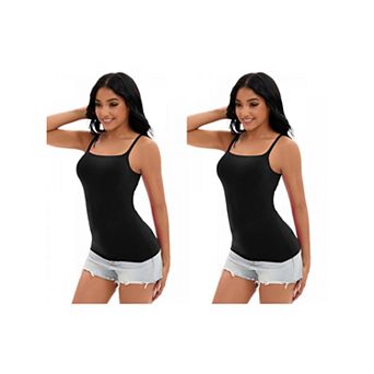 2 Packs Women's Adjustable Straps Cami Tummy Control Slimming Tops No Trace Shaping Camisoles