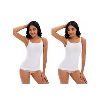 2 Packs Women's Adjustable Straps Cami Tummy Control Slimming Tops No Trace Shaping Camisoles