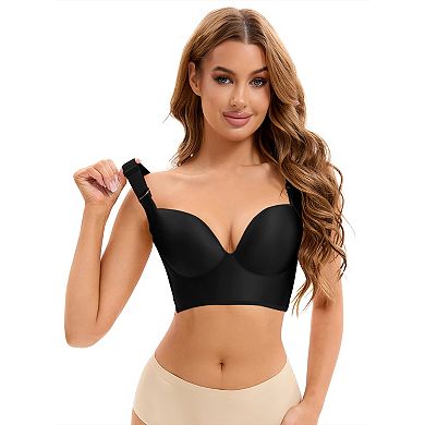 2 Packs Women's Push Up Wirefree Convertible Bras 6 Hooks Underwear