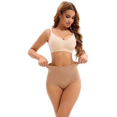 3 Packs Women's High Waist Tummy Control Underwear Briefs Flatten Stomach Shaping Panties