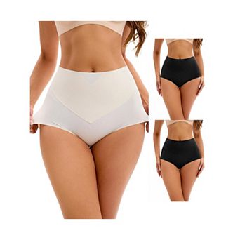 3 Packs Women's High Waist Tummy Control Underwear Briefs Flatten Stomach Shaping Panties