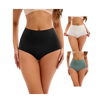 3 Packs Women's High Waist Tummy Control Underwear Briefs Flatten Stomach Shaping Panties