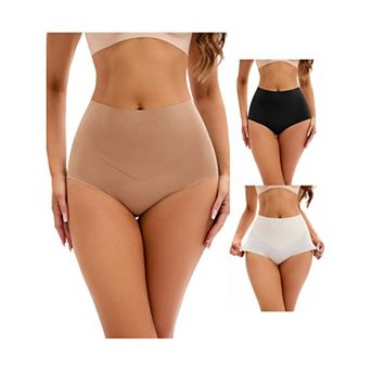 3 Packs Women's High Waist Tummy Control Underwear Briefs Flatten Stomach Shaping Panties