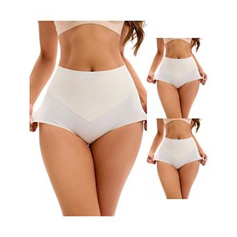 3 Packs Women's High Waist Tummy Control Underwear Briefs Flatten Stomach Shaping Panties