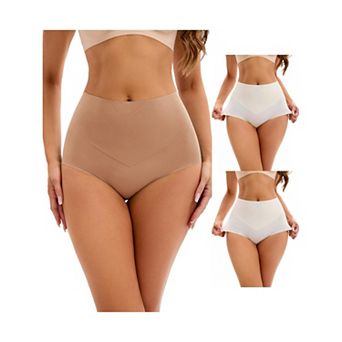 3 Packs Women's High Waist Tummy Control Underwear Briefs Flatten Stomach Shaping Panties
