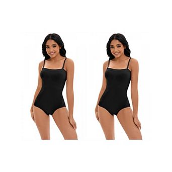 2 Packs Women's Cami Convertible Straps Slimming Waisted Shapewear Hipon Bottom Hip Lifter Bodysuit