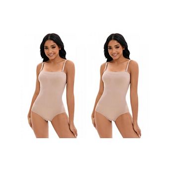 2 Packs Women's Cami Convertible Straps Slimming Waisted Shapewear Hipon Bottom Hip Lifter Bodysuit