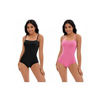 2 Packs Women's Cami Convertible Straps Slimming Waisted Shapewear Hipon Bottom Hip Lifter Bodysuit