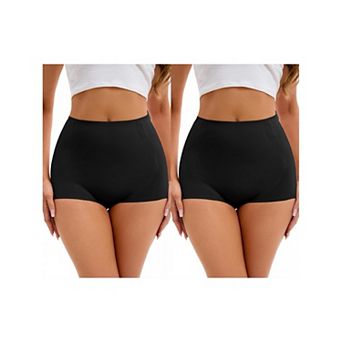 2 Packs Women's High-Waisted Underwear Briefs Tummy Control Hip Lifter Control Panties