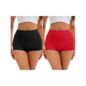 2 Packs Women's High-Waisted Underwear Briefs Tummy Control Hip Lifter Control Panties