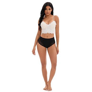 3 Packs Women's Lace Mid-Waisted Underwear Comfortable Briefss