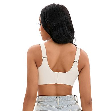 3 Packs Women's Push Up Wirefree Bras U Back Adjustable Straps Comfort Underwears