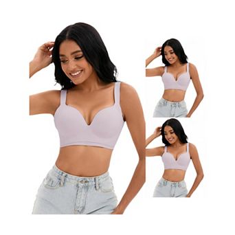 3 Packs Women's Push Up Wirefree Bras U Back Adjustable Straps Comfort Underwears