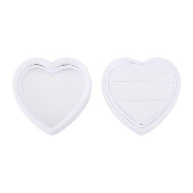 Velvet Ring Box Heart Shape for Proposal, Engagement, Wedding, Ceremony, Jewelry Ring Box 2*2*1.7in