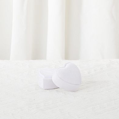 Velvet Ring Box Heart Shape for Proposal, Engagement, Wedding, Ceremony, Jewelry Ring Box 2*2*1.7in