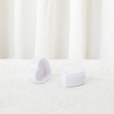 Velvet Ring Box Heart Shape for Proposal, Engagement, Wedding, Ceremony, Jewelry Ring Box 2*2*1.7in