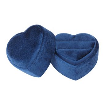 Velvet Ring Box Heart Shape for Proposal, Engagement, Wedding, Ceremony, Jewelry Ring Box 2*2*1.7in