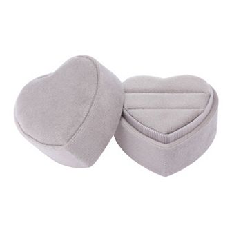 Velvet Ring Box Heart Shape for Proposal, Engagement, Wedding, Ceremony, Jewelry Ring Box 2*2*1.7in