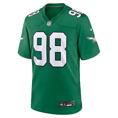 Men's Nike Jalen Carter Kelly Green Philadelphia Eagles Alternate Game Jersey