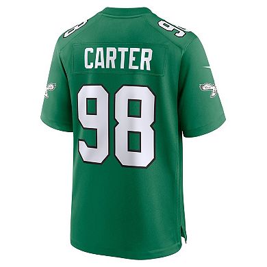 Men's Nike Jalen Carter Kelly Green Philadelphia Eagles Alternate Game Jersey