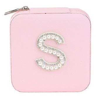 Portable Jewelry Box, Mini PU Leather Jewelry Organizer Boxes Storage Display Holder 3.9*3.9*2 Inch