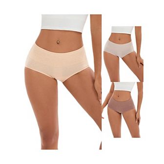 3 Packs Women's High Waist Tummy Control Briefs Underwear Hip Lifter Control Panties