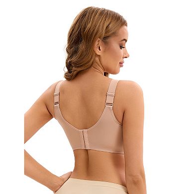 3 Packs Women's Push Up V Neck Full Coverage Bras Wirefree Adjustable Straps Minimizers