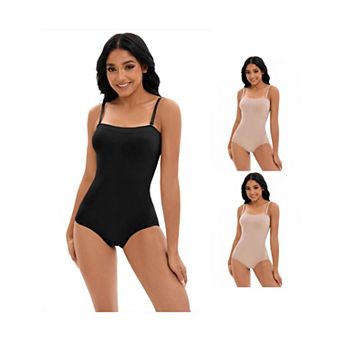 3 Packs Women's Cami Convertible Straps Slimming Waisted Shapewear Hipon Bottom Hip Lifter Bodysuits